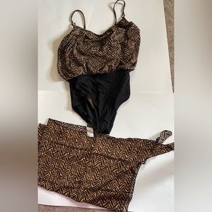 Sirena Signature one-piece with waist tie coverup.